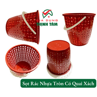 Sọt rác nhựa tròn có quai xách