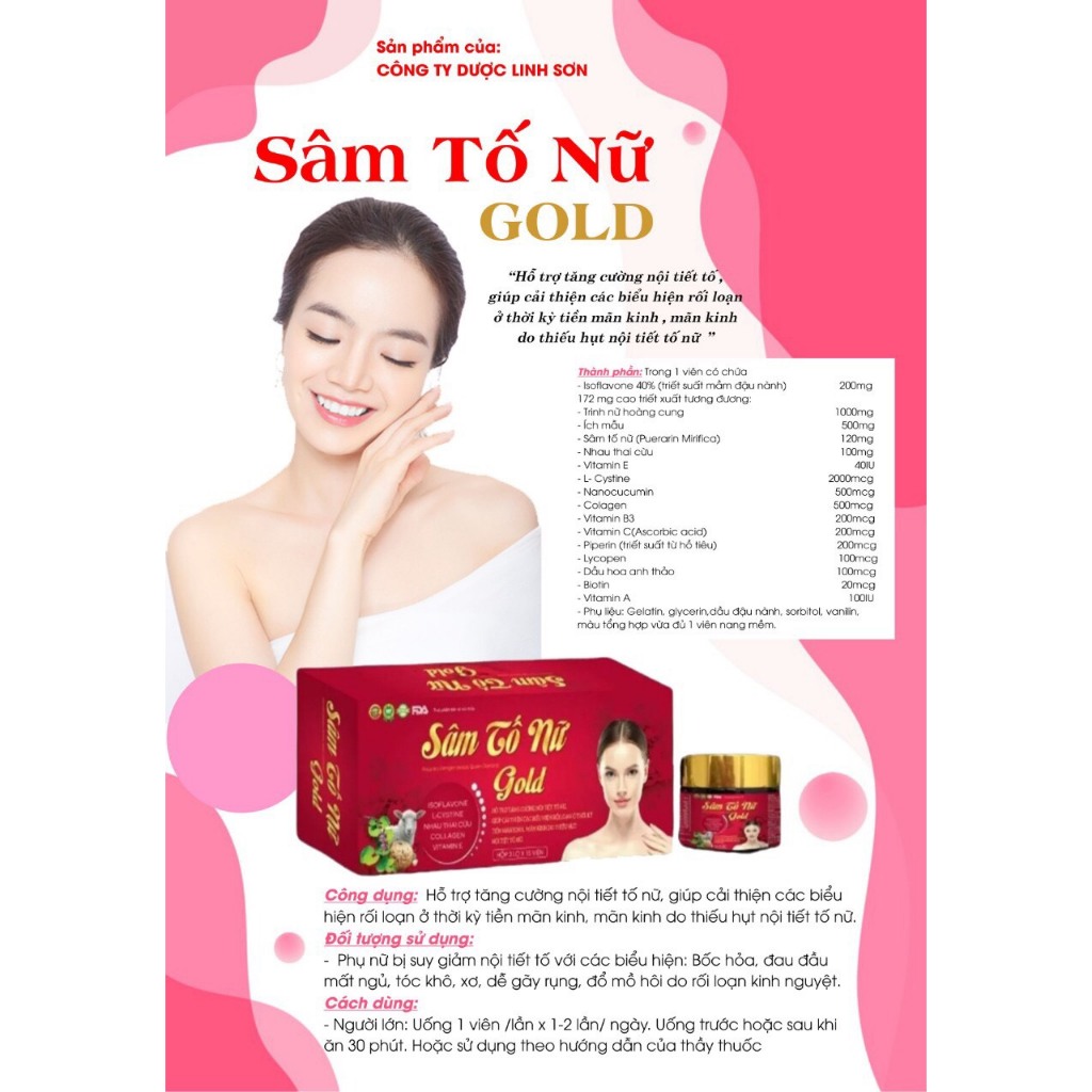 Hộp 3Lọ -Viên Uống Sâm Tố Nữ Placentra Estrogen Beauty Queen Diamond Gold Giúp Tăng Vòng Một  Cân Bằng Nội Tiết Tố Nữ