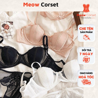 Áo lót nữ ren hoa có gọng đệm mỏng mềm mại 242 [MEOW Corset]