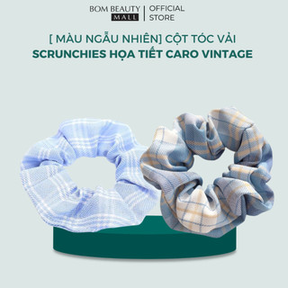 Cột Tóc Vải Scrunchies Họa Tiết Caro Vintage