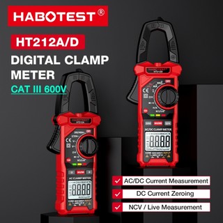 Habotest🌟ht212 clamp multimeter digital voltage meter high precision 4000 counts lcd display ammeter smart ac current
