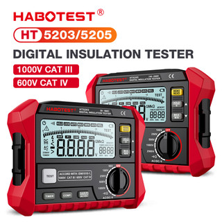 Habotest ht5203/ht5205 digital insulation tester high definition lcd large screen with backlight display ac/dc voltage m