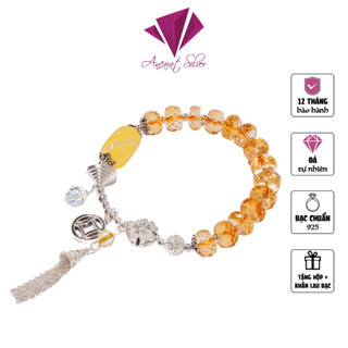 ANCARAT - Vòng tay đá thạch anh vàng phối đá hổ phách