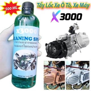 Chai tẩy rửa tẩy lốc máy xe ô tô - xe máy x3000 500ml, vệ sinh đầu bò, lốc máy, khoang máy, sắt, thép, inox
