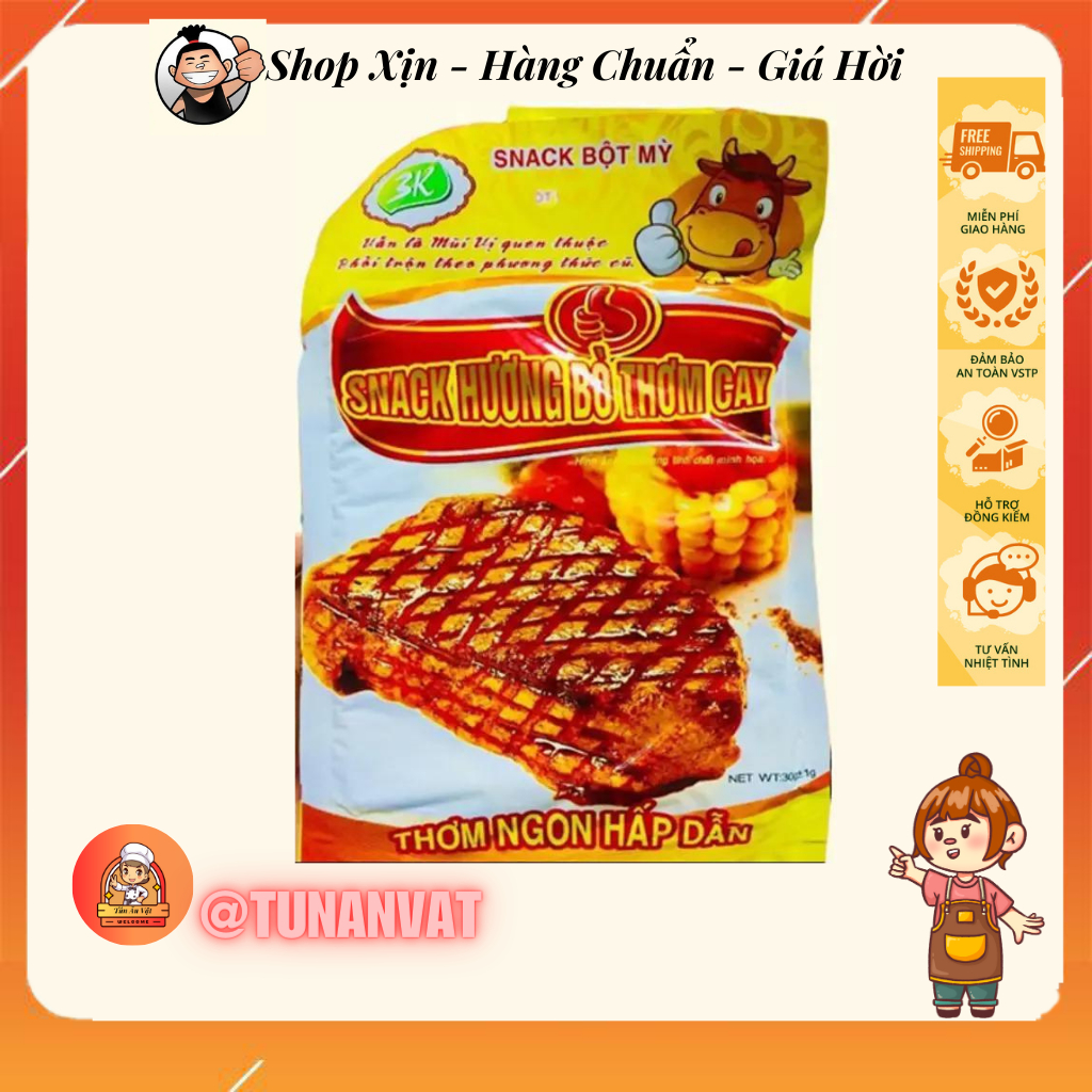 Snack bò miếng thơm cay bịch 50 gói thơm ngon