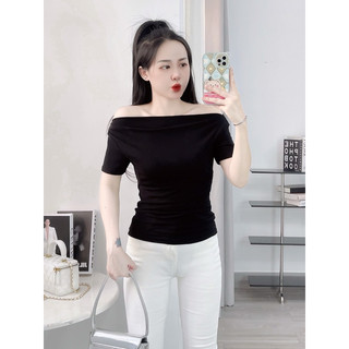 A02-Áo thun zip lụa co giãn form vừa người nữ