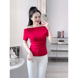 A02-Áo thun zip lụa co giãn form vừa người nữ