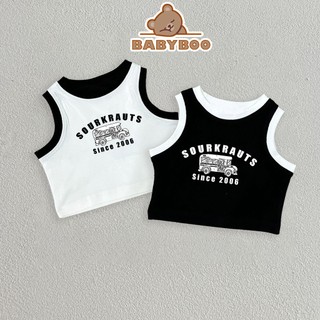 Áo Croptop Sát Nách Lé Màu Bé Gái In Hình Tàu Chữ CRSN01 - BABYBOO