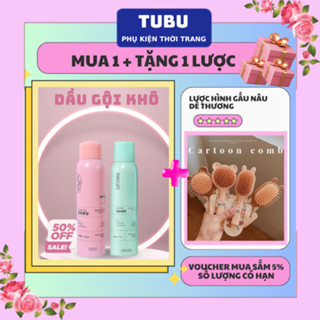 [MUA 1 TẶNG 1] Dầu gội khô dạng xịt làm phồng, giữ nếp tóc, hết bết dính siêu tốc - TẶNG LƯỢC | Tubu