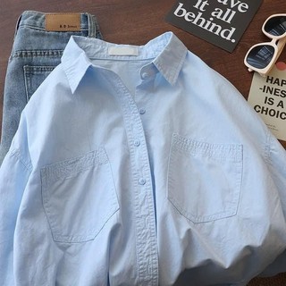 Áo sơ mi tay dài basic thô mềm 2 túi Pamstyle