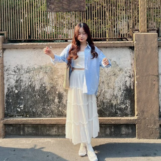 Áo sơ mi tay dài basic thô mềm 2 túi Pamstyle