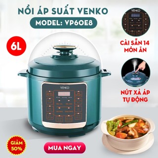 Nồi Áp Suất Đa Năng Venko VP60e8 màu xanh Dung Tích 6L hiện đại bảo hành 18 tháng