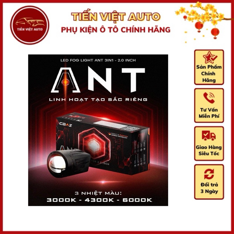 Bi gầm AOZOOM ANT FOG LIGHT 2.0 INCH, 3 chế độ màu