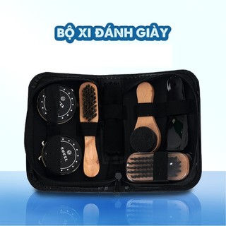 Bộ Xi Đánh Giày Da 7 Món Cao Cấp, Si Đánh Giày Đen, Trắng, Nâu, Không Màu, Bàn Chải Đánh Giày, Vệ Sinh Giày Tiện Lợi HC5