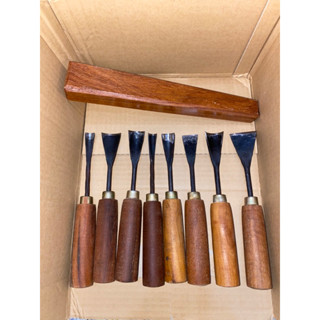 Bộ Đục Bonsai Cây Cảnh Combo 8 cây Gỗ Nghiến sắc bén siêu bền Tặng kèm Dùi Đục Gỗ Nghiến