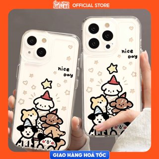 Ốp Lưng iPhone Xs Max/11/11 Pro Max/14 Pro Max/15 Pro Max/16 Pro Max Space Trong Suốt Hình Dog