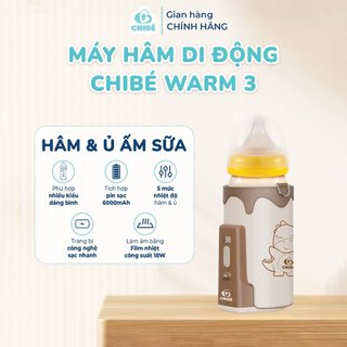 Máy hâm bình sữa di động chibé warm 3 cb021 - bh 18 tháng - hâm ấm sữa cầm tay du lịch