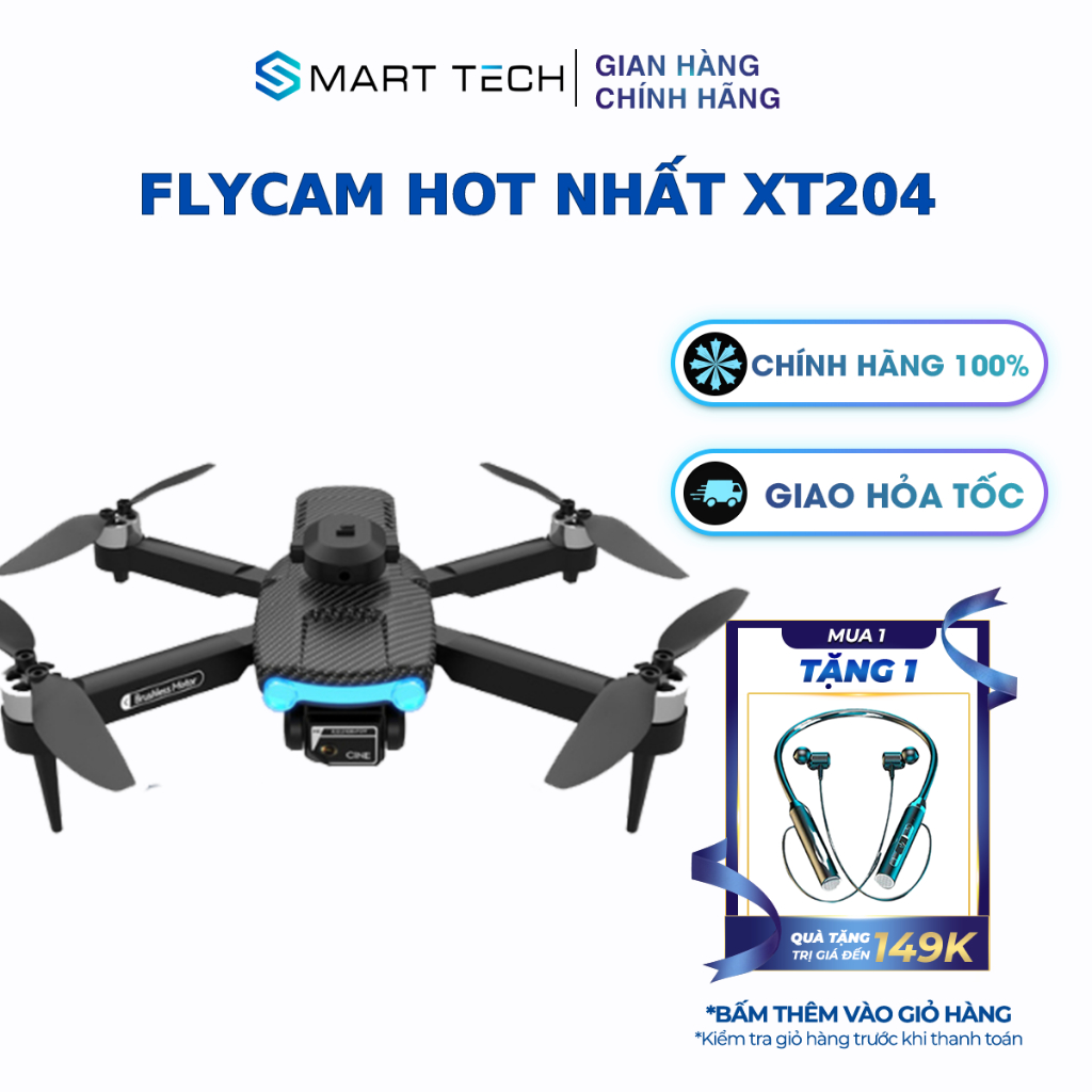 Flycam XT204 Máy Bay Điều Khiển Từ Xa Động Cơ Không Chổi Than Camera Kép Bảo Hành 12 Tháng | BigBuy360 - bigbuy360.vn