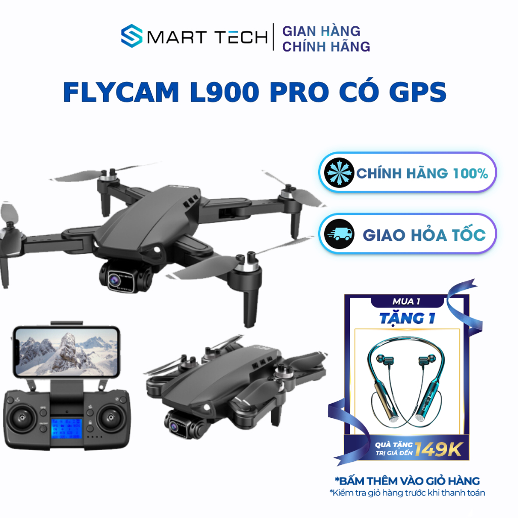 Flycam EL900 PLUS, máy bay điều khiển từ xa, flycam mini với GPS theo dõi, hình ảnh fullHD, Quay trở lại điểm cất cánh | BigBuy360 - bigbuy360.vn