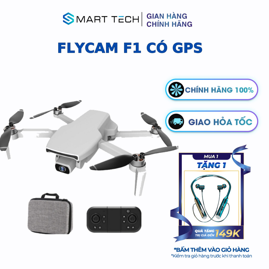 Flycam cao cấp F1, máy bay điều khiển từ xa có định vị GPS, hình ảnh HD, thời lượng pin lâu, giữ vị trí tốt