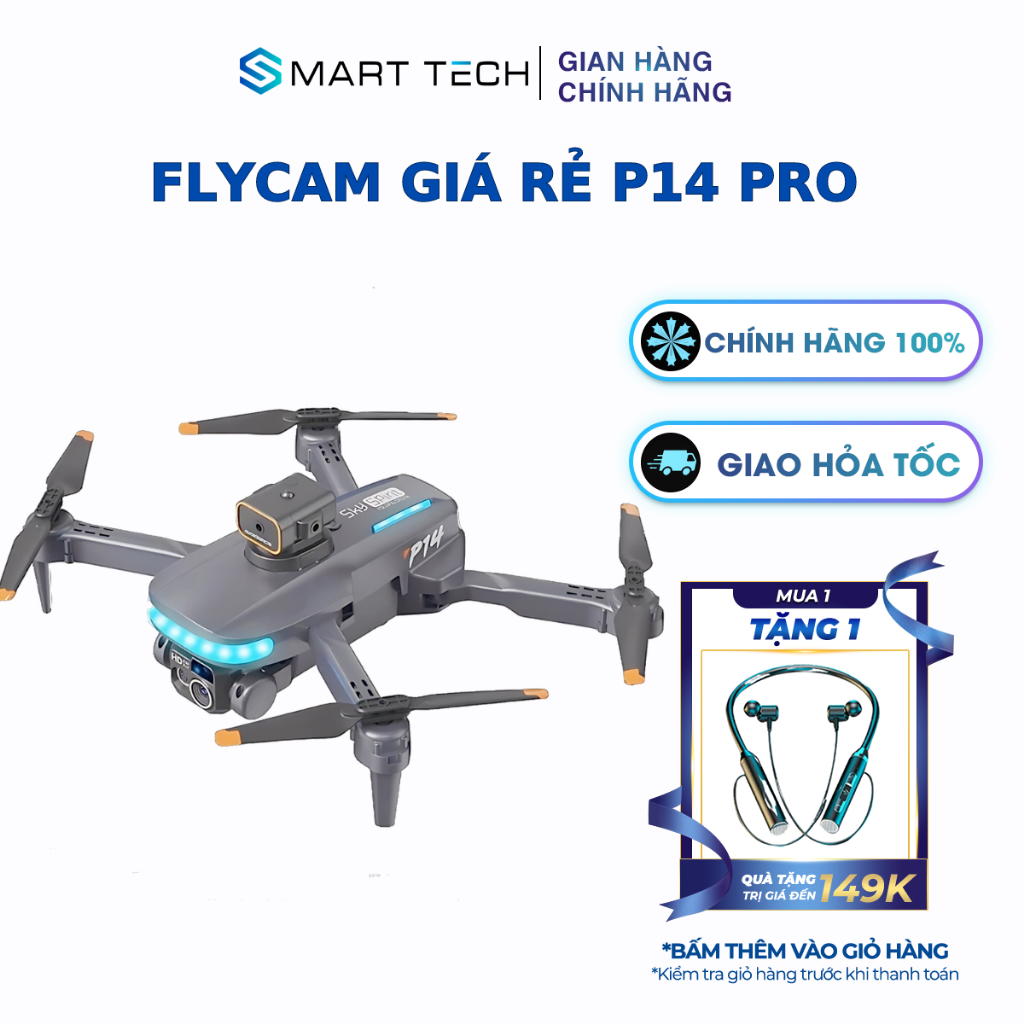 Flycam giá rẻ P14, máy bay mini có camera kép HD, tích hợp nhiều tính năng thông minh | BigBuy360 - bigbuy360.vn