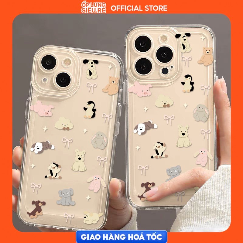 Ốp Lưng iPhone 12 Pro Max/13 Pro Max/15 Pro Max/15 Pro Max/17 Pro Max Space Trong Suốt Hình Thú