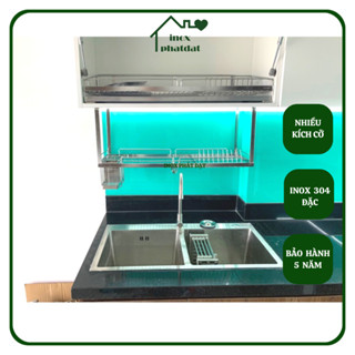 Kệ chén treo đáy tủ Inox 304 PHÁT ĐẠT (nhiều size) không rỉ sét, rổ úp chén, giá chén bát (SP151)