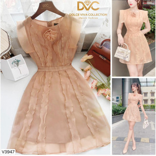 Váy be voan dáng A ngắn tiểu thư nữ tính đi chơi đi tiệc DVC V3947