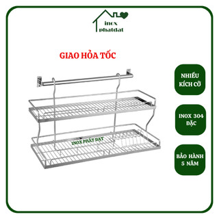 Kệ chén 2 tầng treo tường inox 304 phát đạt , rổ úp chén, giá để bát, kệ đựng bát dĩa