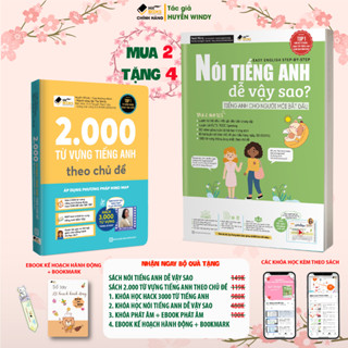 COMBO 2 Sách Nói Tiếng Anh Dễ Vậy Sao & Sách 2000 Từ Vựng Tiếng Anh - KÈM KHOÁ HỌC HITBOOKS - Tác giả HUYỀN WINDY