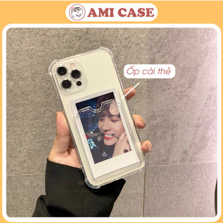 Ốp Lưng Iphone trong suốt Có Ngăn Đựng Thẻ cho IP 6 6s 7 8 Plus SE X XS XS Max 11 12 13 14 Plus Pro Max