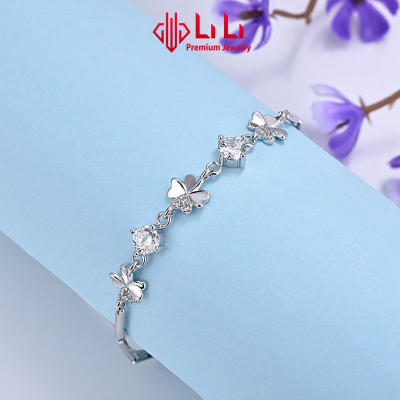 Lắc tay bạc nữ LiLi S925 đính đá CZ cao cấp hình cỏ 4 lá may mắn Fenix LILI_612672 | BigBuy360 - bigbuy360.vn