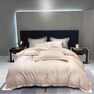 Bộ chăn ga gối phi lụa thương hiệu in vân chìm( set vỏ)