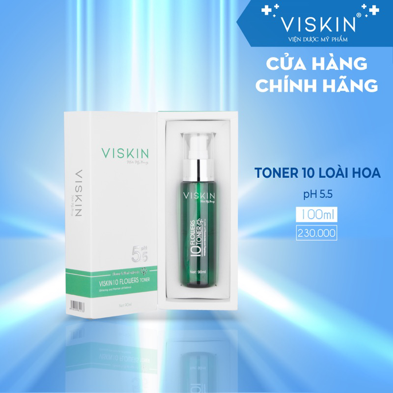 Toner 10 Loài Hoa VISKIN Cân Bằng & Dưỡng Da pH 5.5 - 100ml [CHÍNH HÃNG]