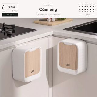 Thùng đựng rác nhà bếp thông minh treo cửa FEEKA cảm ứng sang trọng, thùng rác 7L treo tủ bếp đóng mở tự động