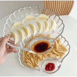 Đĩa vỏ sò thuỷ tinh pha lê trong suốt sang trọng