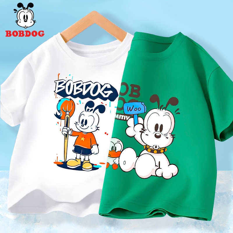 Áo cộc tay bé trai  BOBDOG áo thun chất cotton mềm mịn in hình bobdog colour dễ thương cho bé