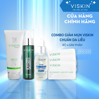  Combo Giảm mụn VISKIN chuẩn da liễu  bộ 4 sản phẩm   CHÍNH HÃNG  
