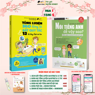 Combo 2 sách nói tiếng anh dễ vậy sao & 360 động từ bất quy tắc - kèm khoá học hitbooks - tác giả huyền windy