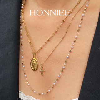  Vòng cổ nữ Honniee - Set vòng cổ nữ thép y tế không gỉ mạ vàng phong cách cổ điển Honniee 