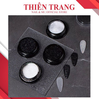 Nhũ rắc trắng - nhũ rắc đen , nhũ rắc kim cương siêu mịn tinh thế màu trắng đen làm móng