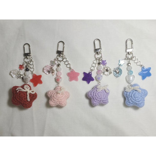 Móc khoá ngôi sao len handmade 100%, ⋆.˚✮🎧✮˚.⋆