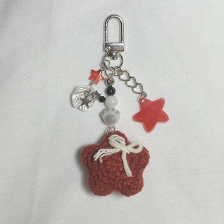Móc khoá ngôi sao len handmade 100%, ⋆.˚✮🎧✮˚.⋆