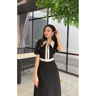 Váy Công Sở Đen Phối Cổ Trắng LUNA Mê 2