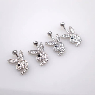 Khuyên rốn bạc 925 Thỏ playboy
