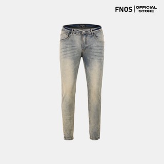 Quần Skinny Jeans Nam FNOS Streetwear Màu Xanh Wash Bụi NZ21 - Local Brand Chính Hãng