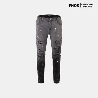 Quần Skinny Jeans Nam FNOS Streetwear Màu Đen Vẩy Sơn NZ33 - Local Brand Chính Hãng