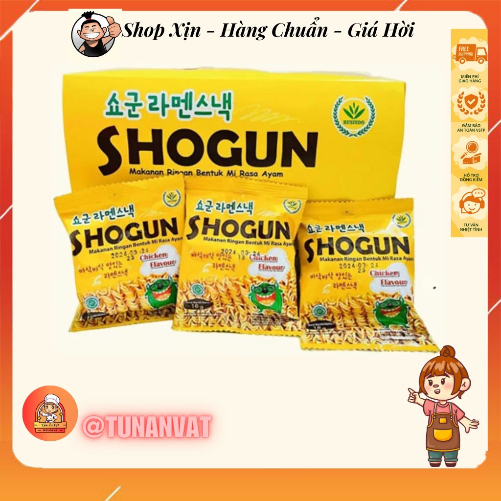 Mì SHOGUN Hàn Quốc phô mai, mì tôm trẻ em ăn liền [1 Hộp 30 gói]