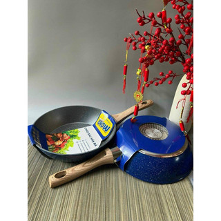 Chảo đá chống dính greencook 24cm hkm nutifood dày dặn