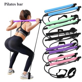 Thanh tập pilates bar có dây kháng lực tập chân, tập mông, lưng đùi D6X